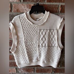 Free People Take The Plunge Ivory Vest - size medium